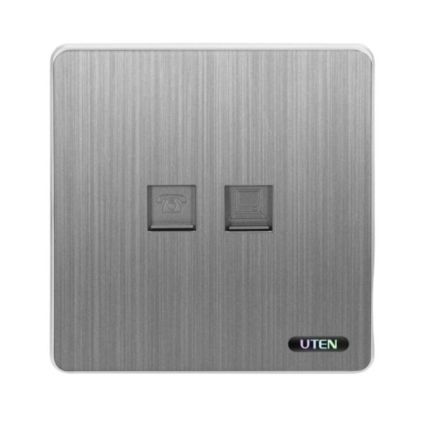 Bộ 1 Ổ Cắm Điện Thoại & 1 Ổ Cắm Mạng UTEN | S300-TELPC