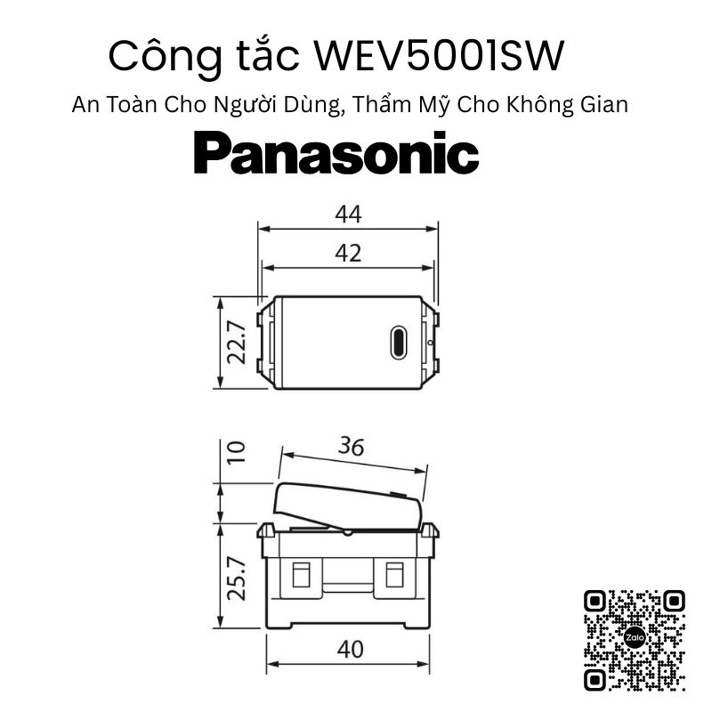 Panasonic FullWide - Công Tắc B 1 Chiều - Màu Trắng | WEV5001SW - ảnh phụ 2