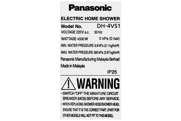 Máy nước nóng trực tiếp Panasonic 4500W DH-4VS1VW - ảnh phụ 7