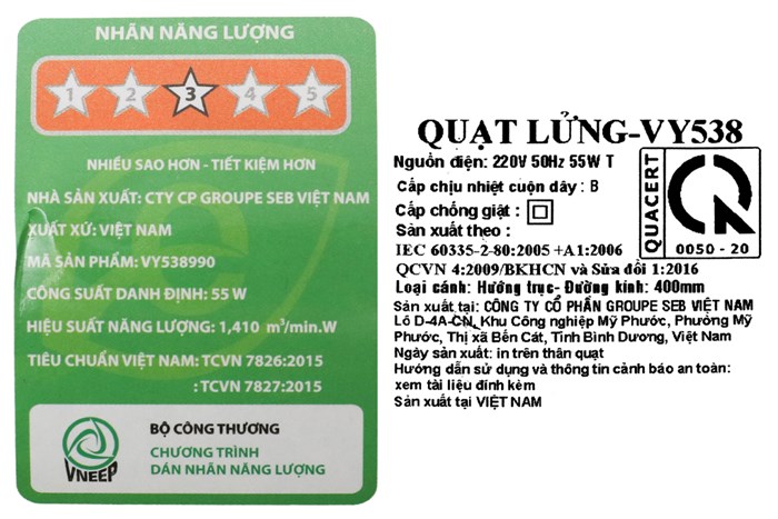 Quạt lửng Asia 5 cánh VY538990 55W - ảnh phụ 10