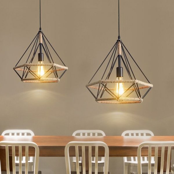 Đèn Thả Trần Hình Kim Cương Cuốn Dây Thừng N1