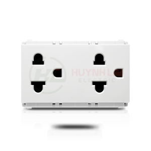 Ổ cắm đôi có nối đất LeafStyle Duplex 2P+E US-EU socket