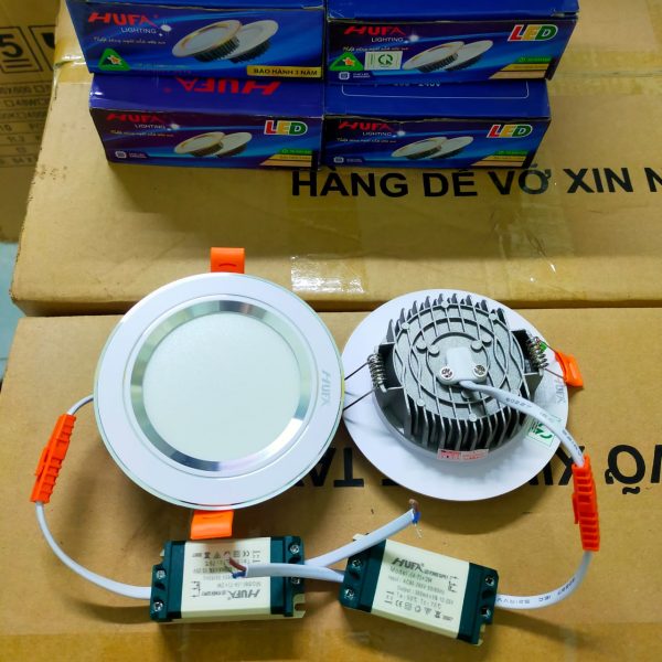LED Âm Trần Viền Bạc 3 Chế Độ HUFA