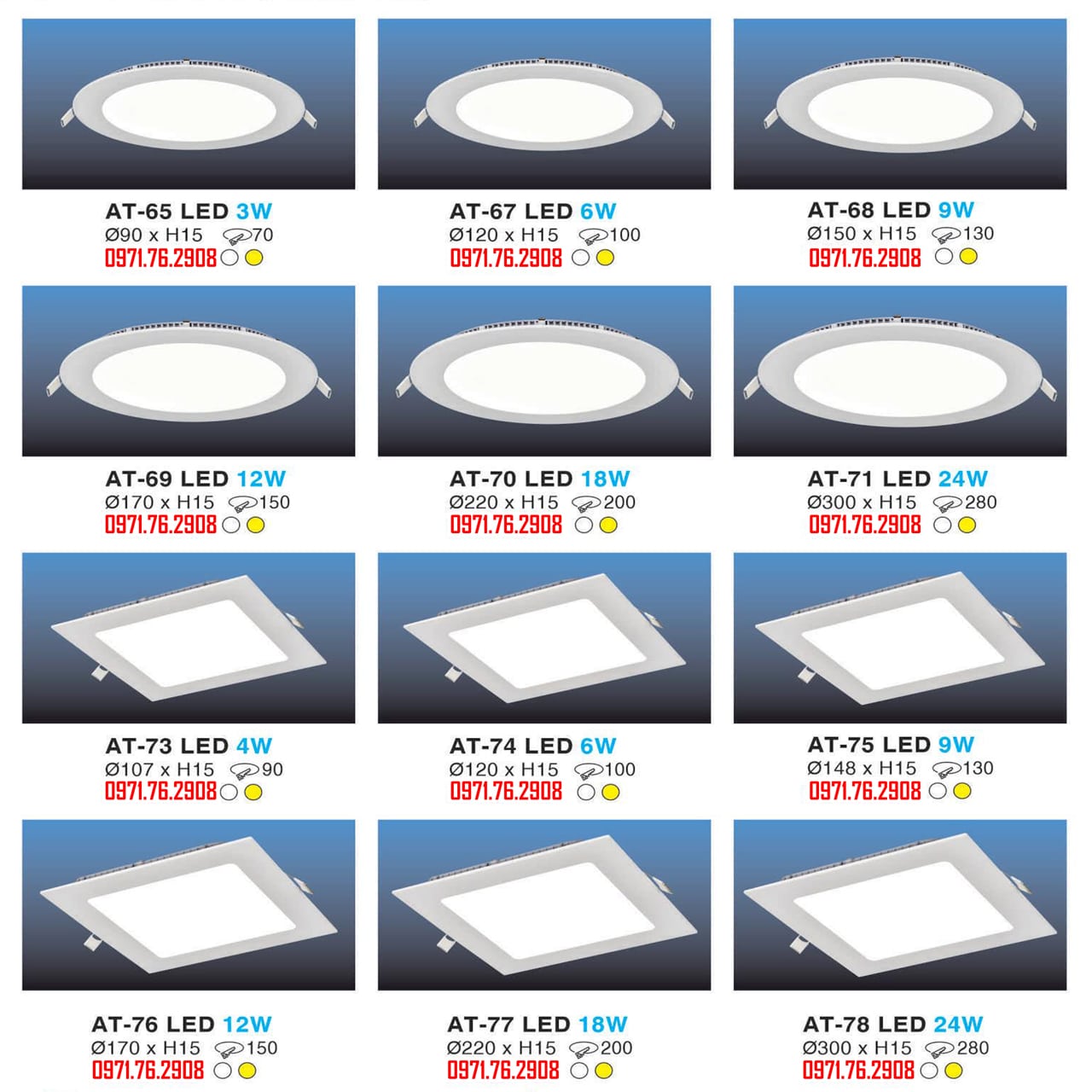 LED Âm Trần Siêu Mỏng 1 Chế Độ Sáng HUFA - ảnh phụ 2