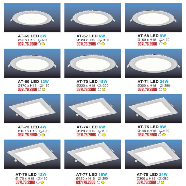 LED Âm Trần Siêu Mỏng 1 Chế Độ Sáng HUFA