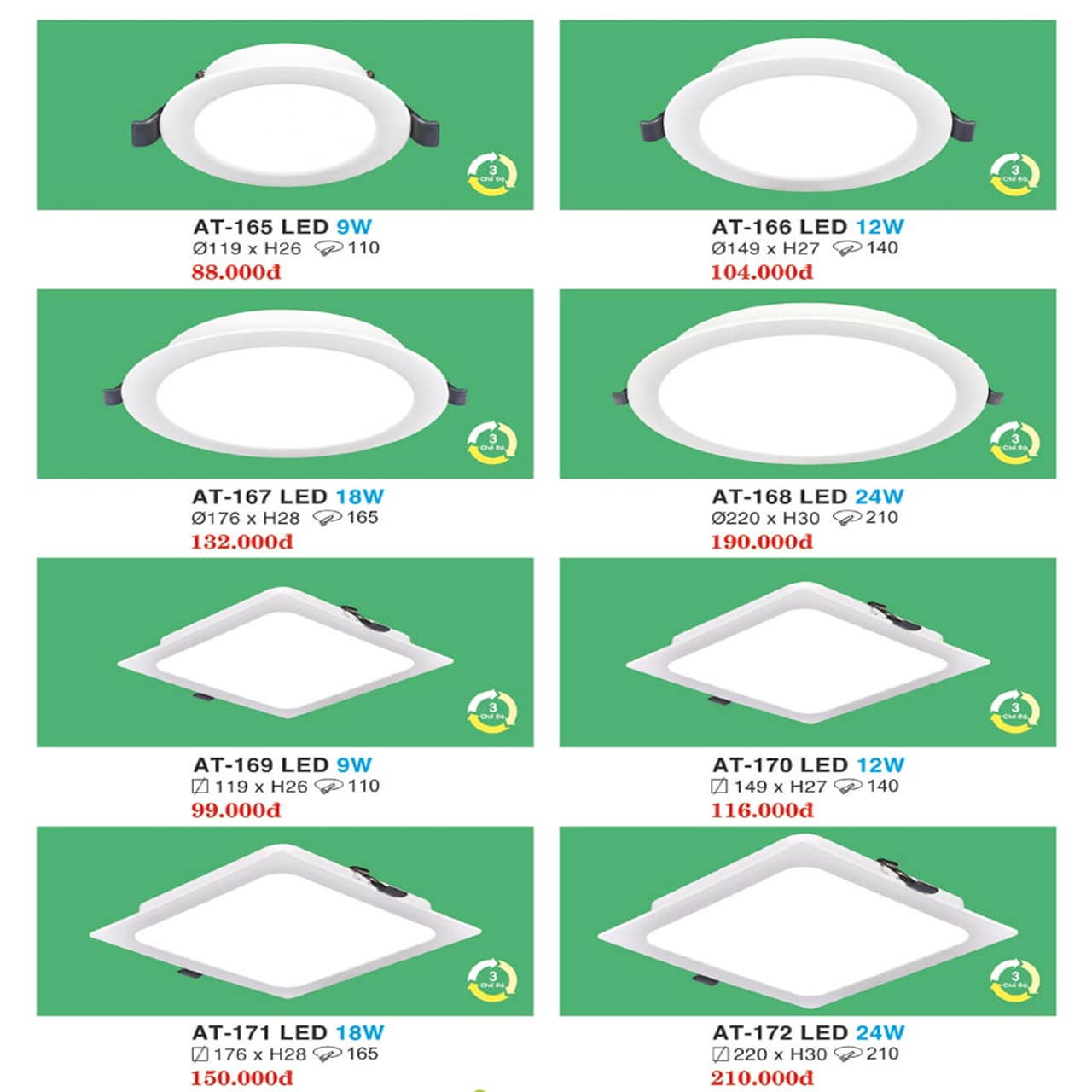 LED Âm Trần 3 Chế Độ 7W - ảnh phụ 11