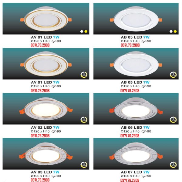 LED Âm Trần Viền Vàng Bạc 3 Chế Độ Sáng HUFA