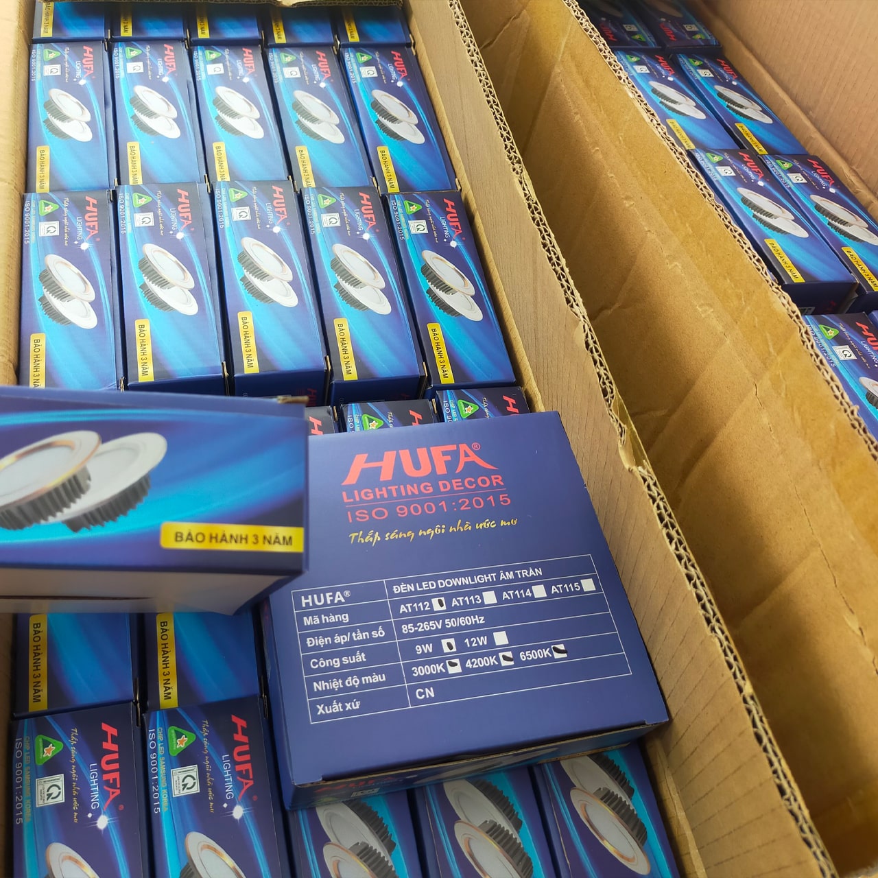 LED Âm Trần Viền Vàng 9w 3 Chế Độ HUFA - ảnh phụ 5
