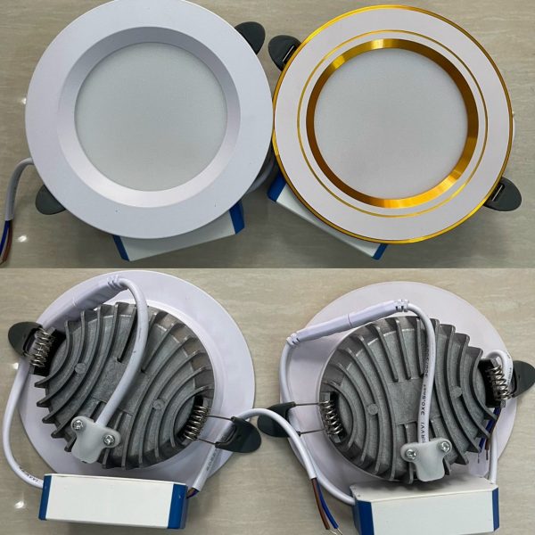 LED Âm Trần 9W Viền Vàng