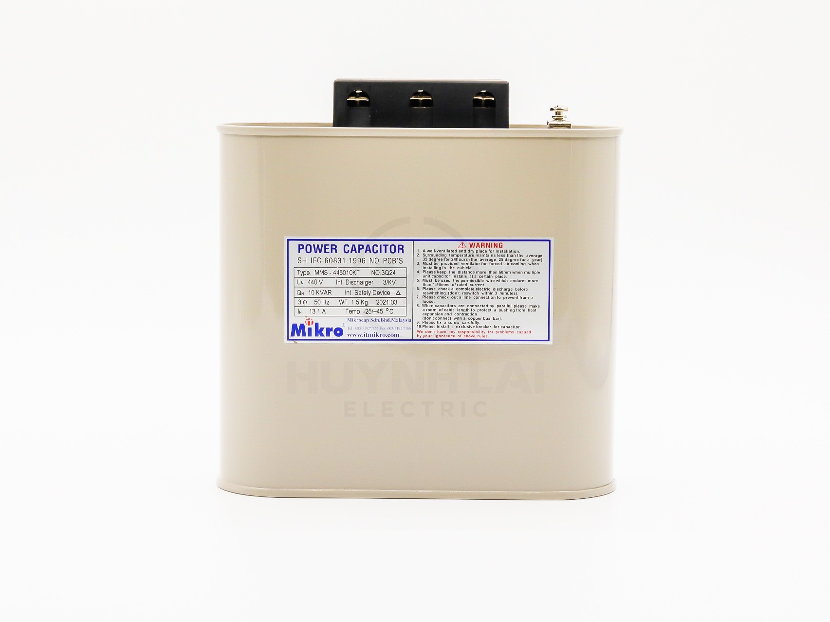 Tụ Bù Dầu 10KVar-440V MMS-445010KT MIKRO