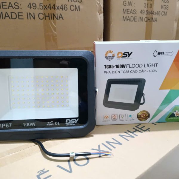 Đèn Pha Điện 100W DSY-TG128 Sáng Vàng